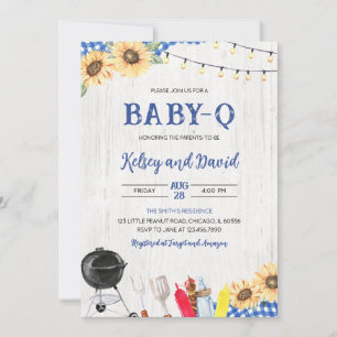 Invitation Baby shower BBQ garçon