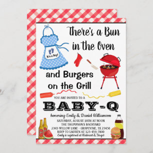 Invitation Baby shower BBQ garçon