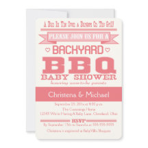 Invitation Baby shower BBQ Pink Baby