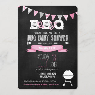 Invitation Baby shower BBQ Pink BabyQ