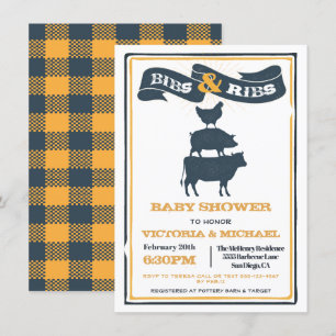 Invitation Baby shower BBQ pour baguettes et côtes