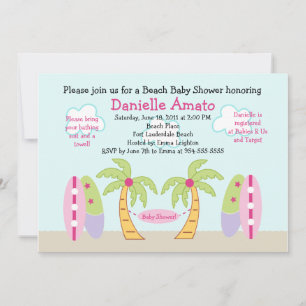 Invitation Baby shower Beach Party