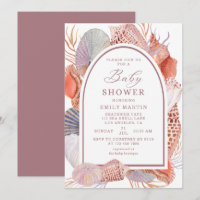 Baby shower Beach Seashells Aquarelle Nautique Dan