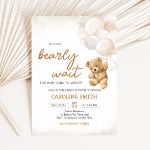 Invitation Baby shower Bear Balloons