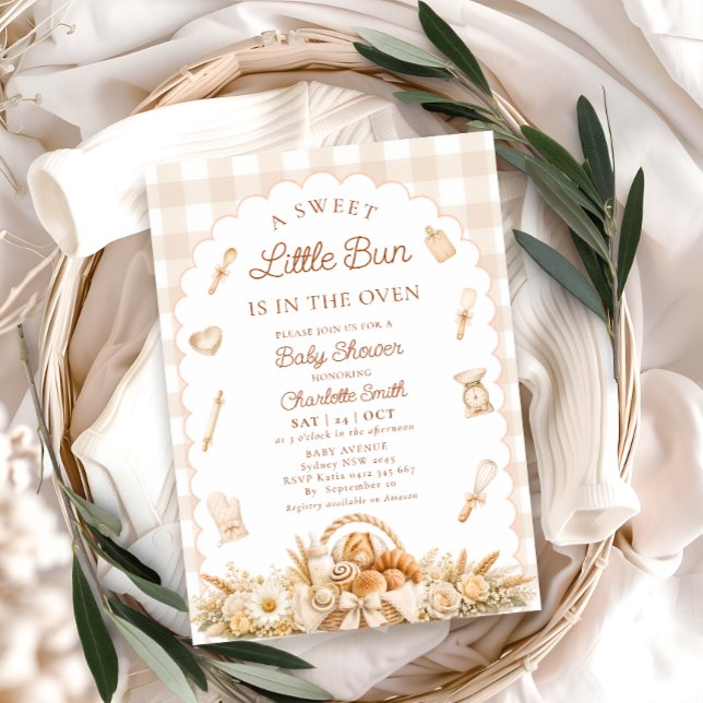 Invitation Baby-Shower Bébé au Four (Créateur téléchargé)