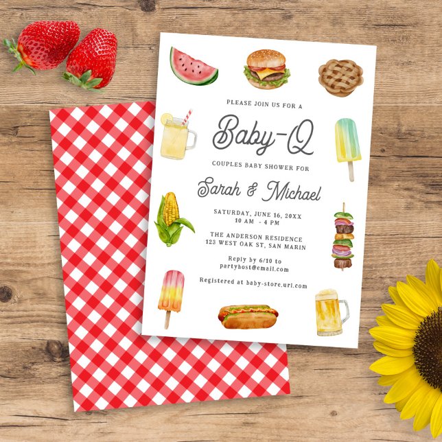 Invitation Baby Shower Bébé au style d'aquarelle moderne et m (Créateur téléchargé)