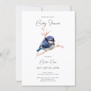 Invitation Baby shower Bébé Bleu Jay