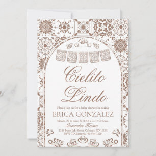 Invitation Baby Shower Bébé Cielito Lindo en Papier Découpé T