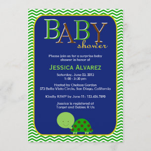 Invitation Baby shower bébé de la petite tortue