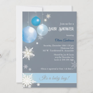 Invitation Baby shower bébé de Noël