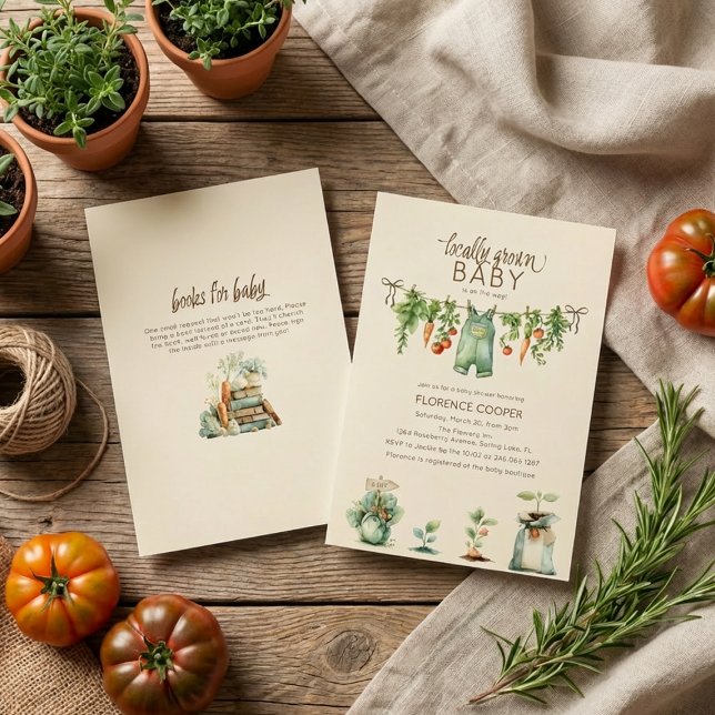 Invitation Baby Shower Bébé de Saison Locale (Créateur téléchargé)
