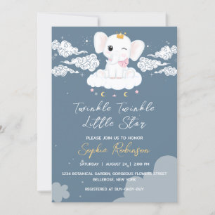 Invitation Baby shower bébé éléphant