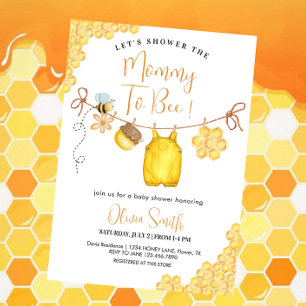 Invitation Baby Shower Bébé Fille ou Garçon Thème Abeille Gen