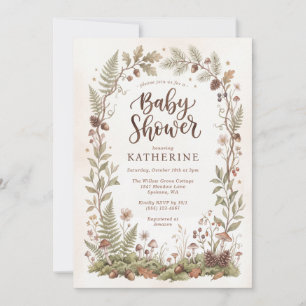 Invitation Baby Shower Bébé Forêt de Bois