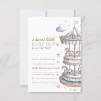 Baby shower bébé garçon, baby shower cheval carrou