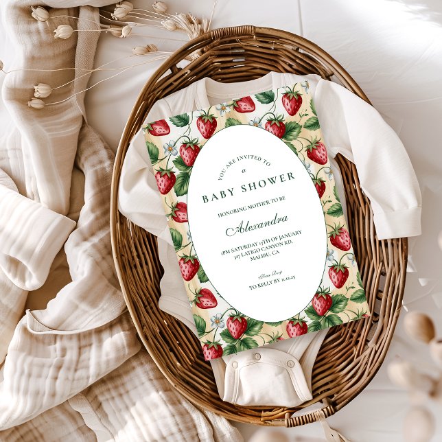 Invitation Baby Shower Bébé Gingham Rouge (Créateur téléchargé)