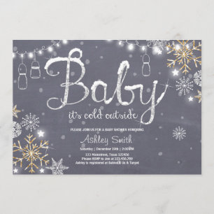 invitation Baby shower Bébé il fait froid dehors A