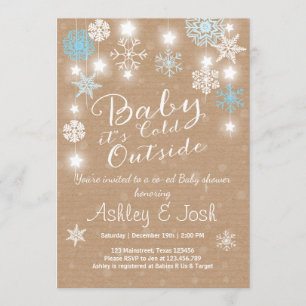 invitation Baby shower Bébé il fait froid dehors G