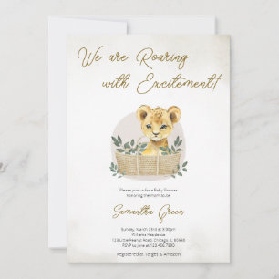 Invitation Baby Shower Bébé Lionceau Bohème