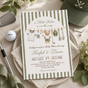 Invitation Baby Shower Bébé Little Putter En Route