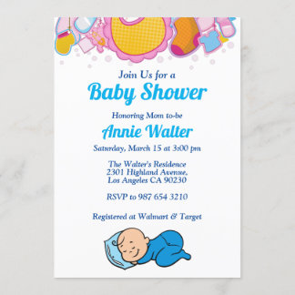 Invitation Baby shower bébé mou