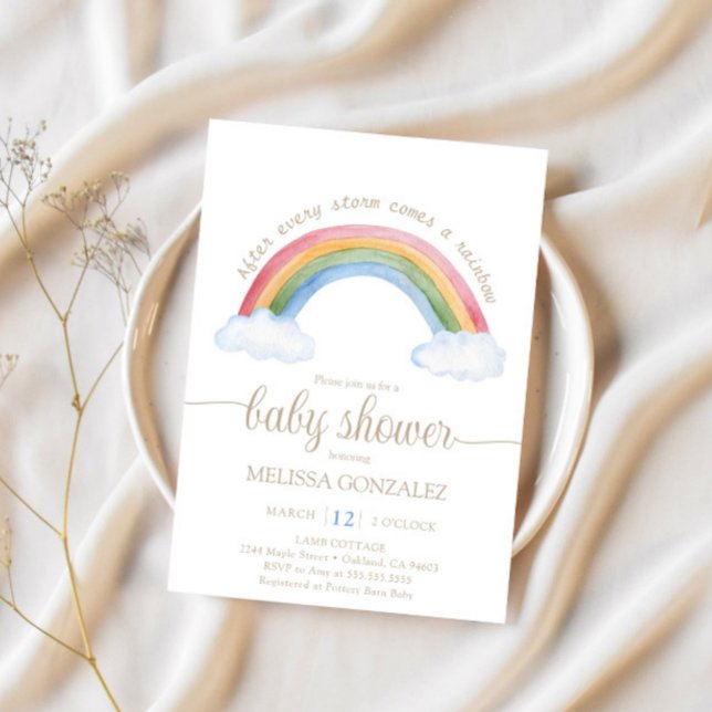Invitation Baby shower bébé Rainbow (Créateur téléchargé)