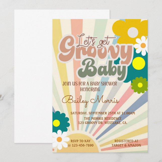 INVITATION BABY SHOWER, BÉBÉ SUPER, (Devant / Derrière)