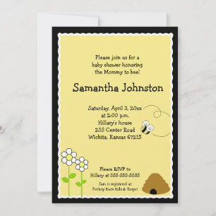 Invitation Baby shower Bee Happy Bumblebee