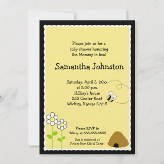 Invitation Baby shower Bee Happy Bumblebee