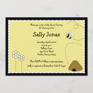 Invitation Baby shower Bee Happy Bumblebee