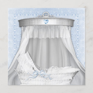 Invitation Baby Shower Berceau Bleu