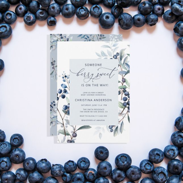 Invitation Baby shower Berry Sweet Blueberry (Créateur téléchargé)