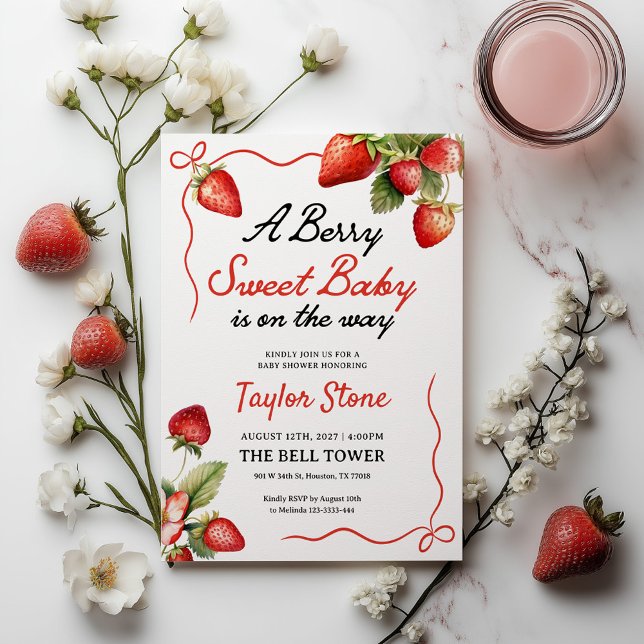Invitation baby shower | Berry Sweet Invitation (Créateur téléchargé)