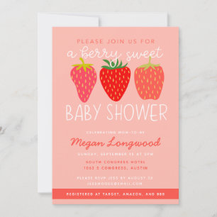 Invitation Baby shower Berry Sweet Strawberry