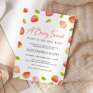 Invitation Baby shower Berry Sweet Strawberry