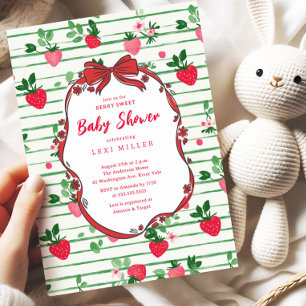 Invitation Baby shower Berry Sweet Strawberry