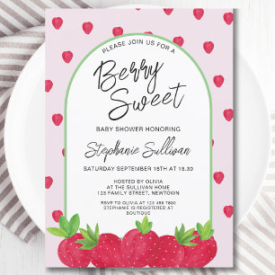 Invitation Baby shower Berry Sweet Strawberry