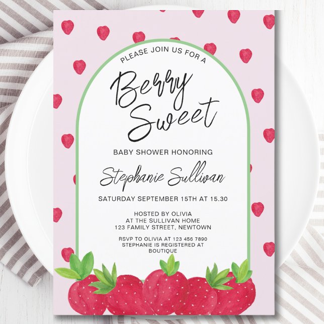 Invitation Baby shower Berry Sweet Strawberry (Créateur téléchargé)