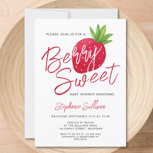 Invitation Baby shower Berry Sweet Strawberry