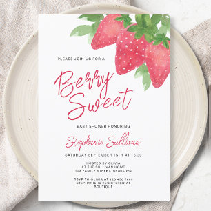 Invitation Baby shower Berry Sweet Strawberry