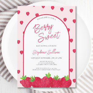 Invitation Baby shower Berry Sweet Strawberry