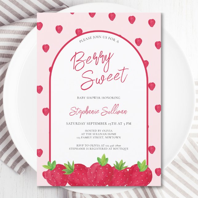 Invitation Baby shower Berry Sweet Strawberry (Créateur téléchargé)