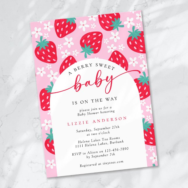Invitation Baby shower Berry Sweet Strawberry (Créateur téléchargé)