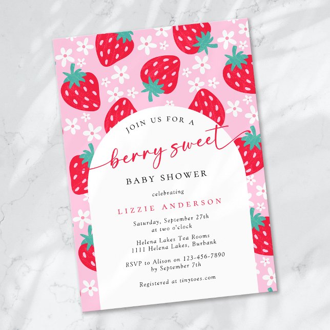 Invitation Baby shower Berry Sweet Strawberry (Créateur téléchargé)