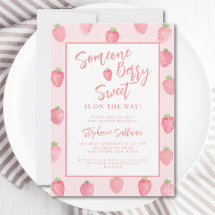 Invitation Baby shower Berry Sweet Strawberry