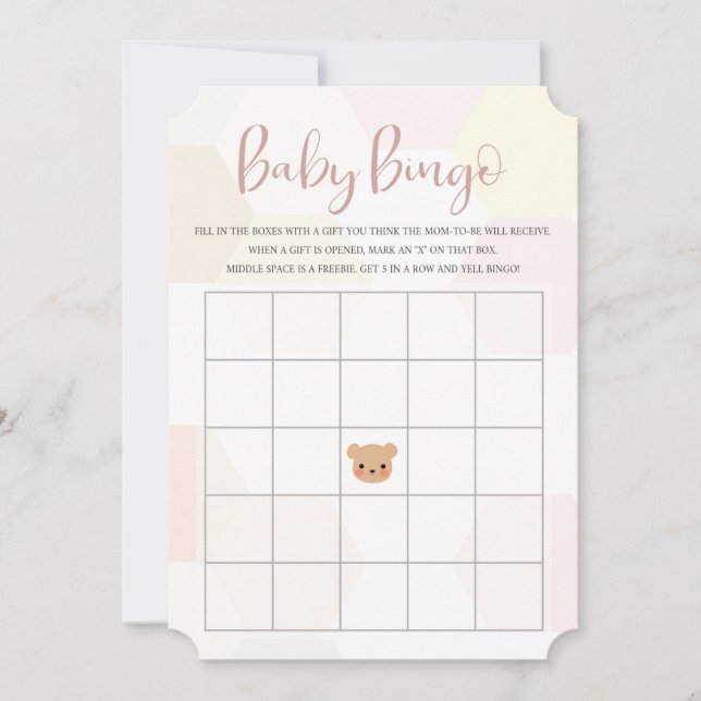 Invitation Baby shower Bingo Card - Baby shower Jeu (Devant)
