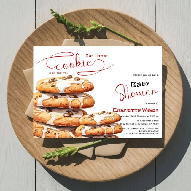 Invitation Baby Shower Biscuit Mignon (Créateur téléchargé)