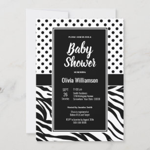 Invitation Baby shower Black and White Party