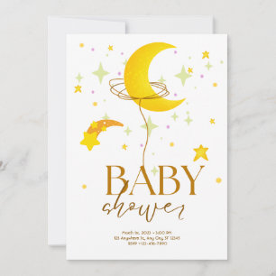 Invitation Baby shower blanc jaune