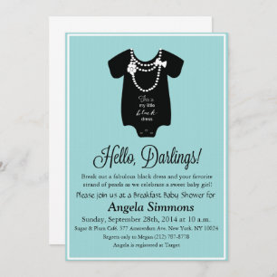 Invitation Baby shower bleu 5 x 7